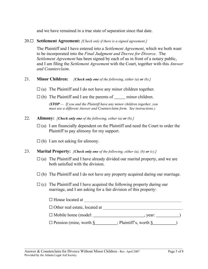 Divorce Decree Sample Fill Out Printable PDF Forms Online