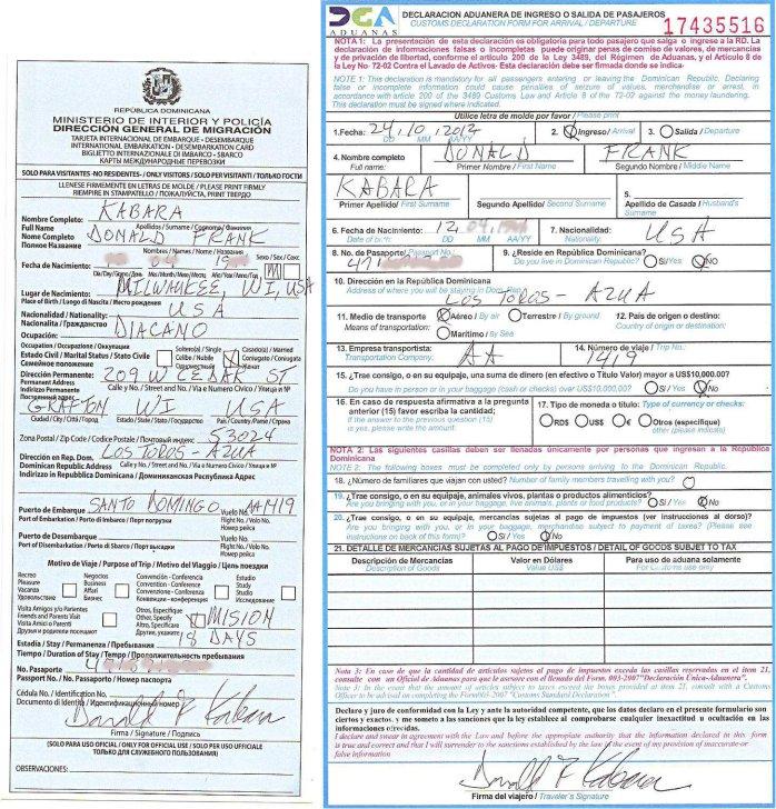 travel to dominican republic forms