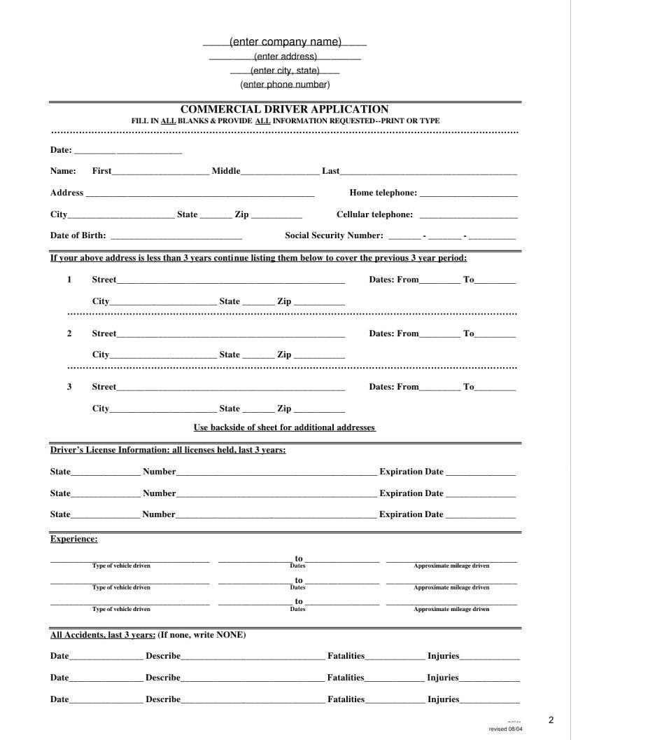 Driver Application ≡ Fill Out Printable Pdf Forms Online 0357