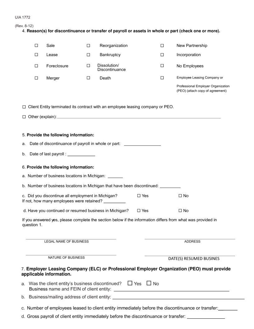 Fillable Uia 1772 Form ≡ Fill Out Printable PDF Forms Online