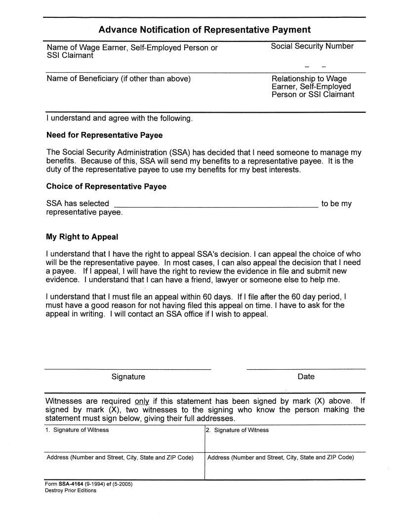 Form Ssa 4164 ≡ Fill Out Printable Pdf Forms Online 2383