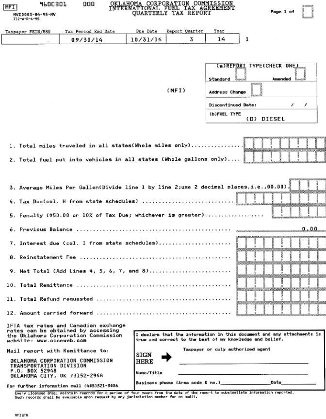 Irp Registration Oklahoma ≡ Fill Out Printable Pdf Forms Online