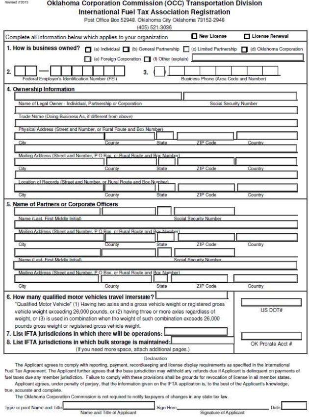 Irp Registration Oklahoma ≡ Fill Out Printable PDF Forms Online
