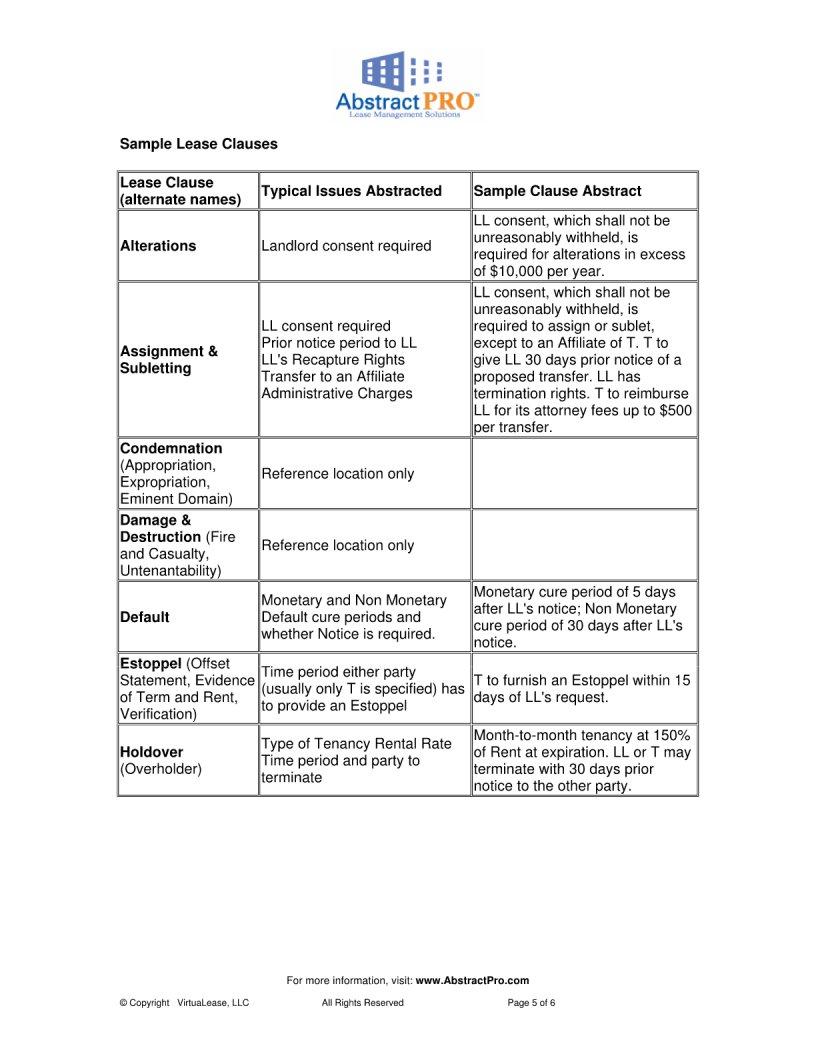 Lease Abstract Form ≡ Fill Out Printable PDF Forms Online