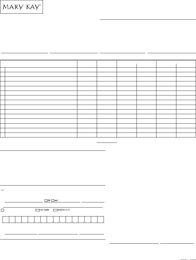 mary kay order fill out printable pdf forms online