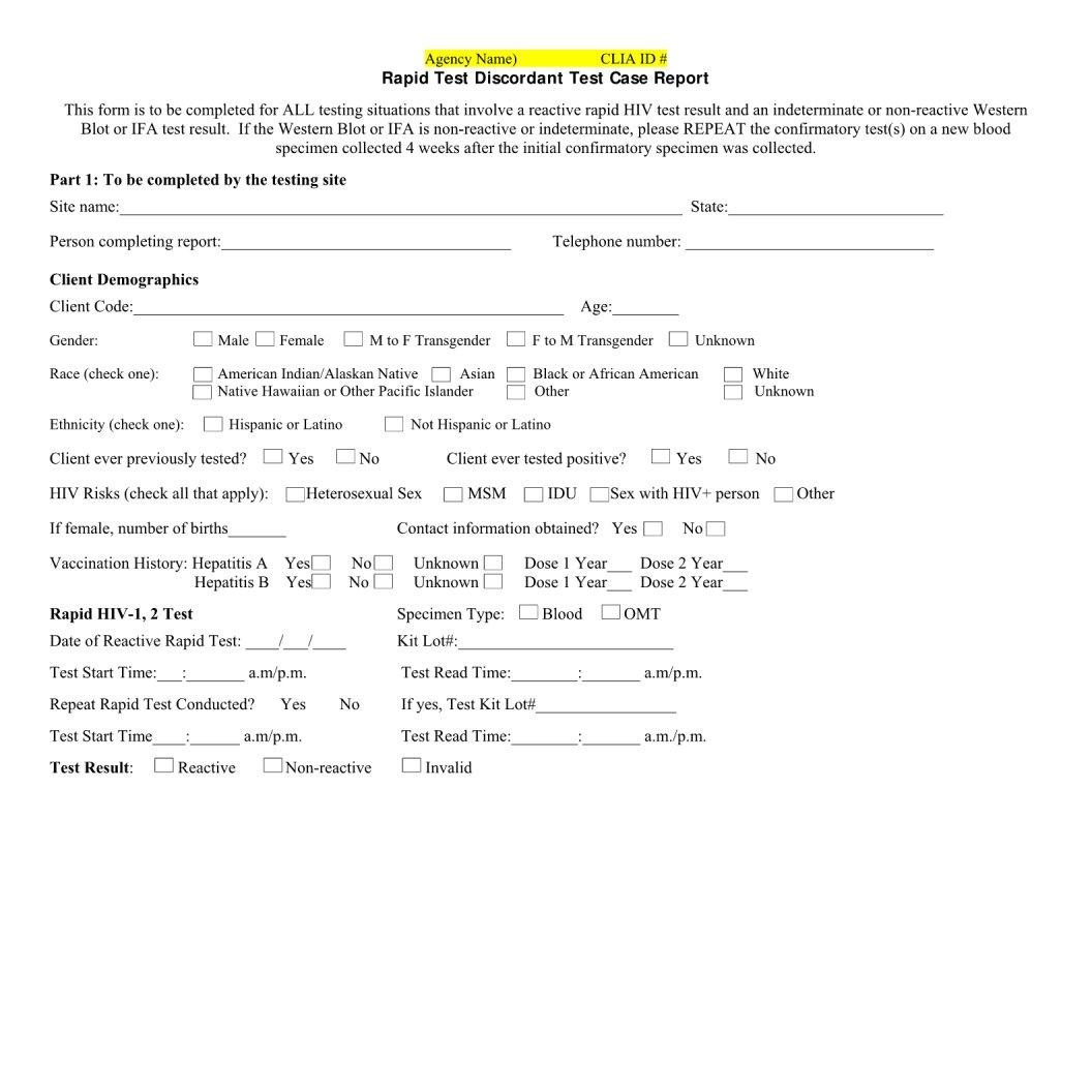 Negative Hiv Test Form ≡ Fill Out Printable PDF Forms Online