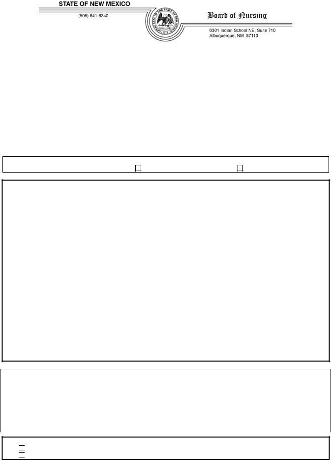 New Mexico Board Of Nursing ≡ Fill Out Printable PDF Forms Online