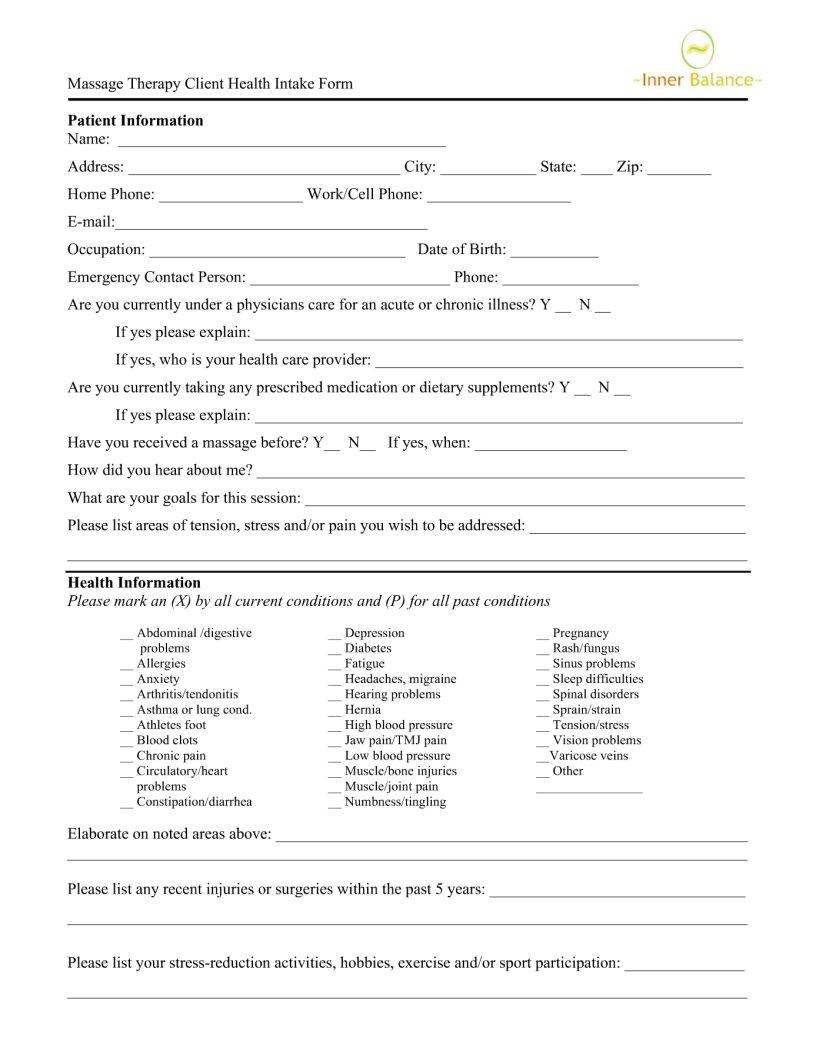 Psychotherapy Intake Form ≡ Fill Out Printable Pdf Forms Online 