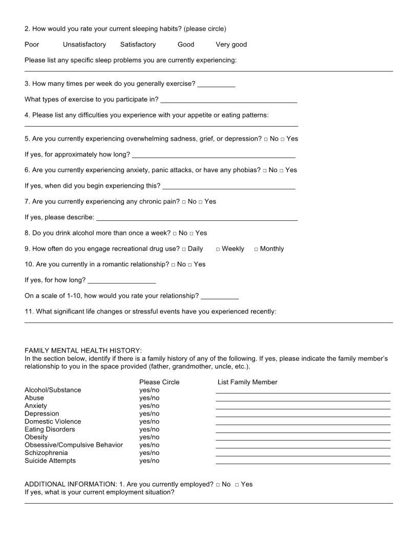 Psychotherapy Online Form Fill Out Printable Pdf Forms Online