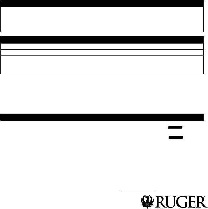 Ruger Program Form ≡ Fill Out Printable PDF Forms Online