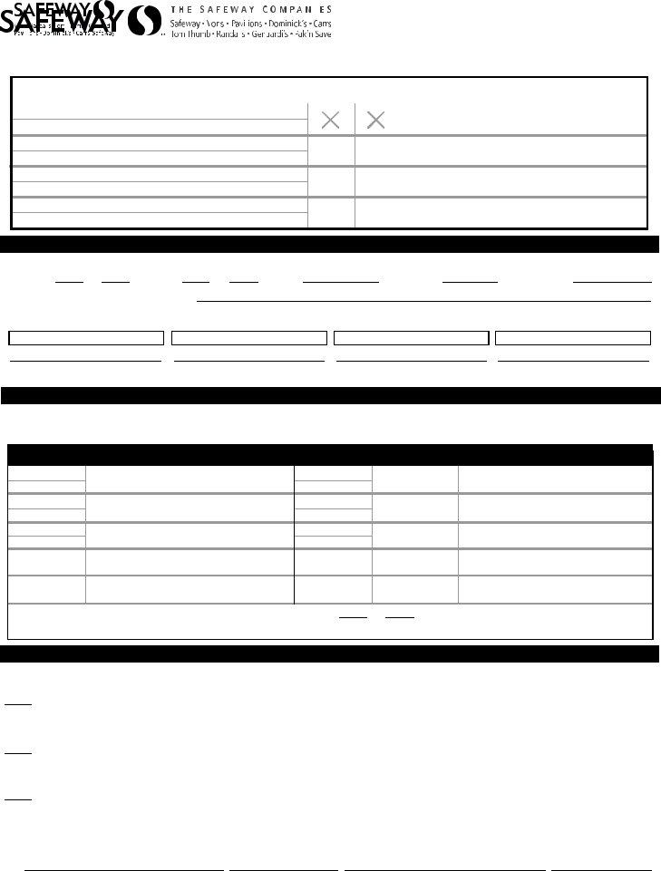 Safeway Job Application ≡ Fill Out Printable Pdf Forms Online 8115