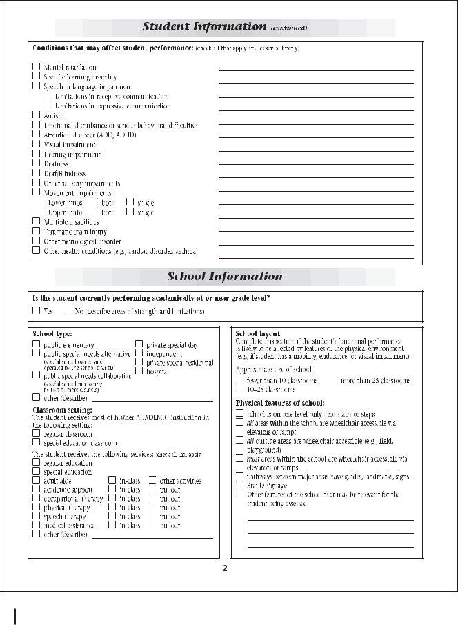 School Function Assessment PDF Form FormsPal