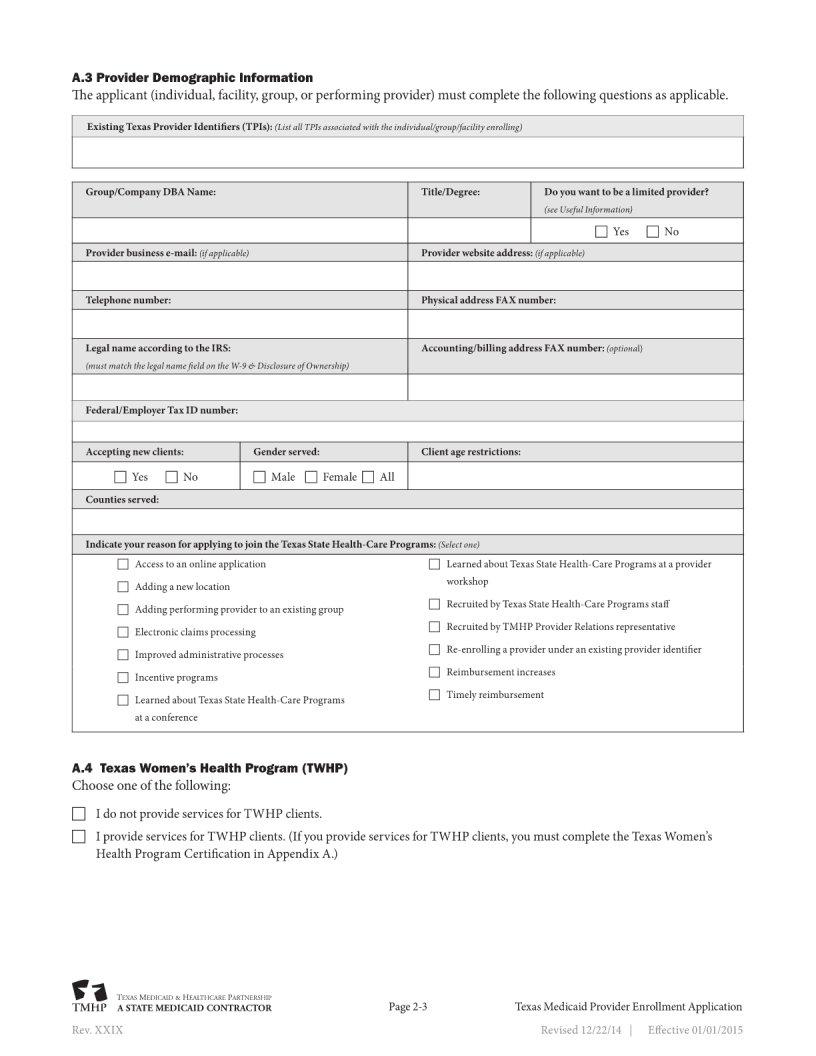 Texas Medicaid Provider Application Pdf Form Formspal 9232