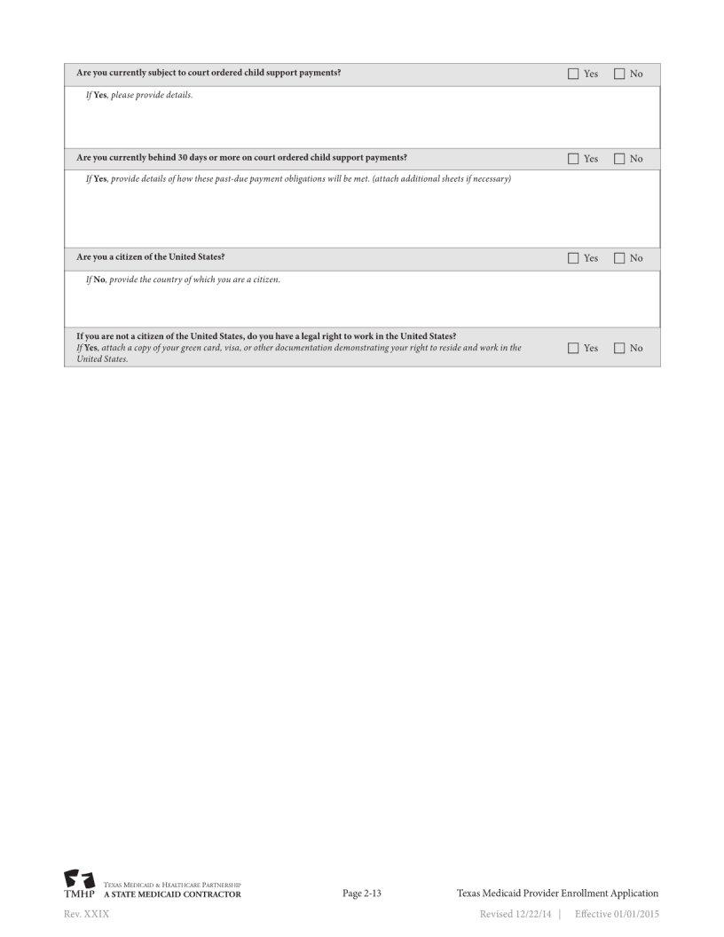 Texas Medicaid Provider Application PDF Form - FormsPal