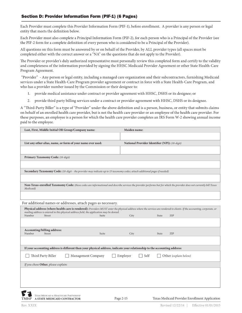 Texas Medicaid Provider Application Pdf Form Formspal 1945