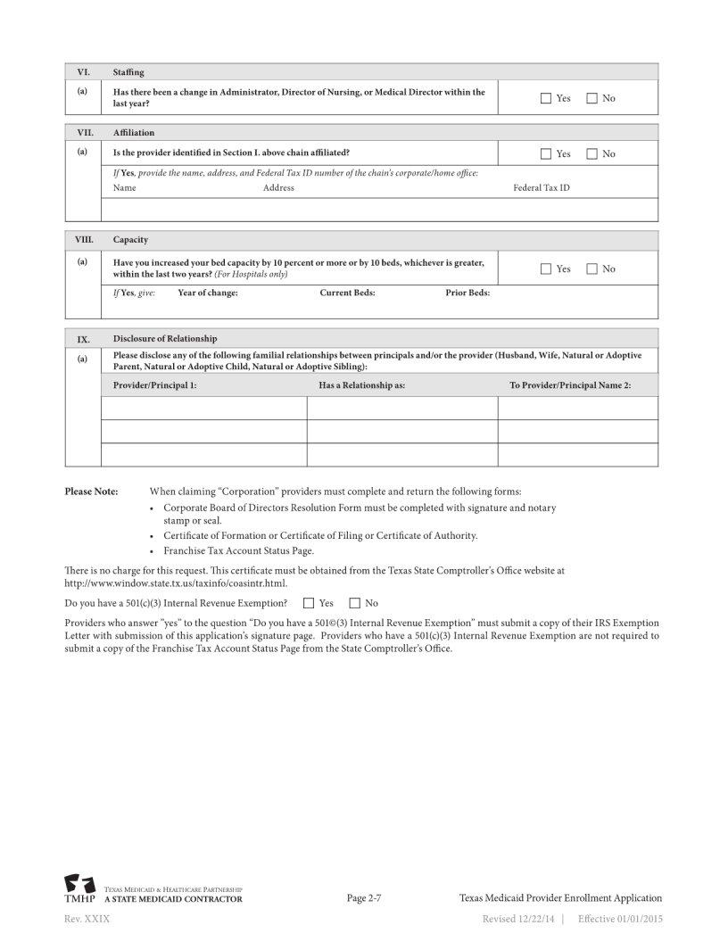 Texas Medicaid Provider Application Pdf Form Formspal 7449