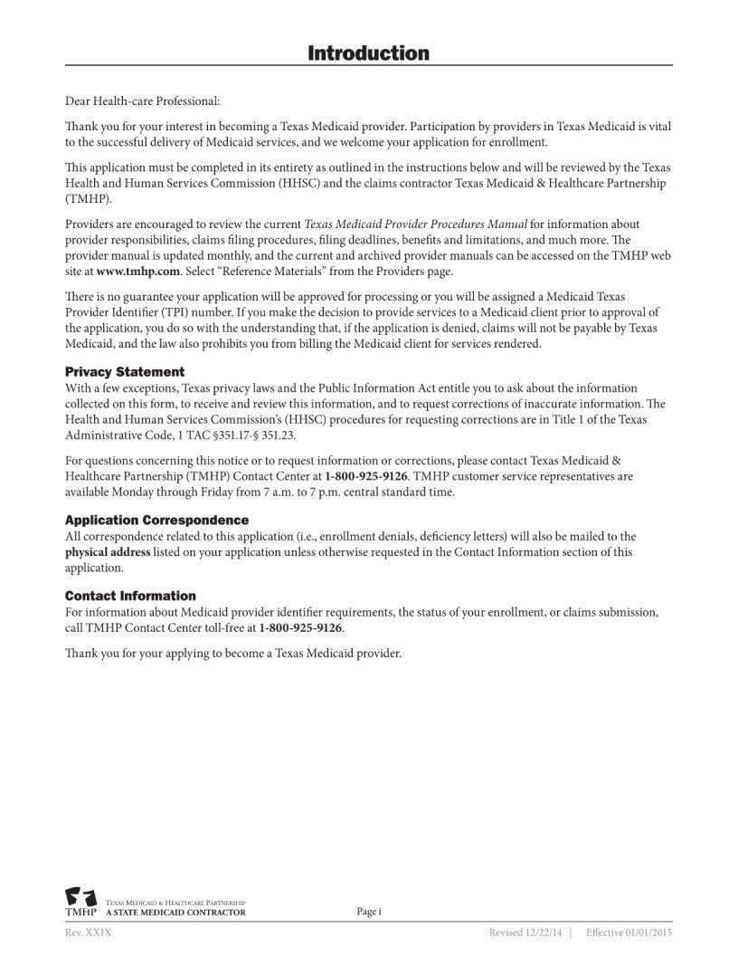Texas Medicaid Provider Application PDF Form - FormsPal