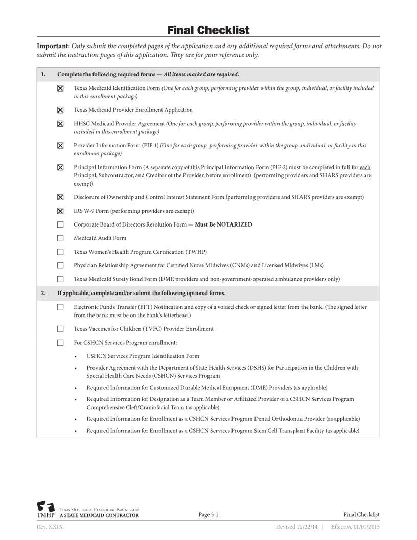 Texas Medicaid Provider Application PDF Form FormsPal