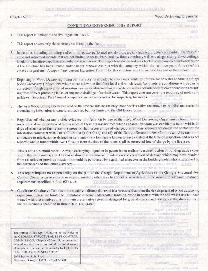 Wood Infestation Inspection Report Form ≡ Fill Out Printable PDF Forms ...