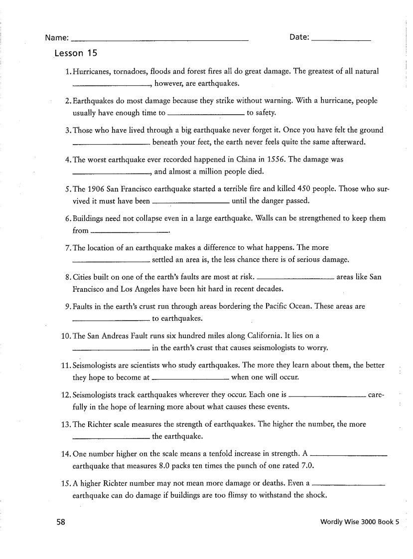 Wordly Wise 3000 Book 5 ≡ Fill Out Printable PDF Forms Online