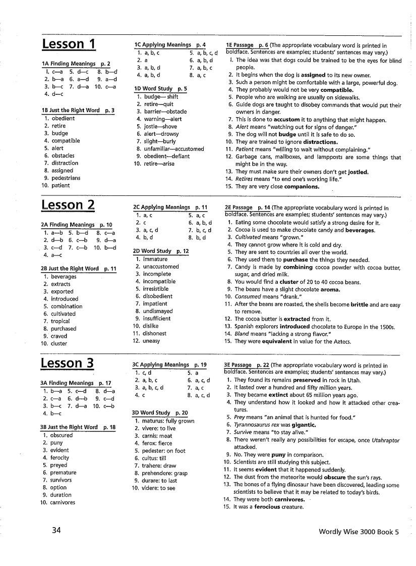 Wordly Wise 3000 Book 5 ≡ Fill Out Printable PDF Forms Online