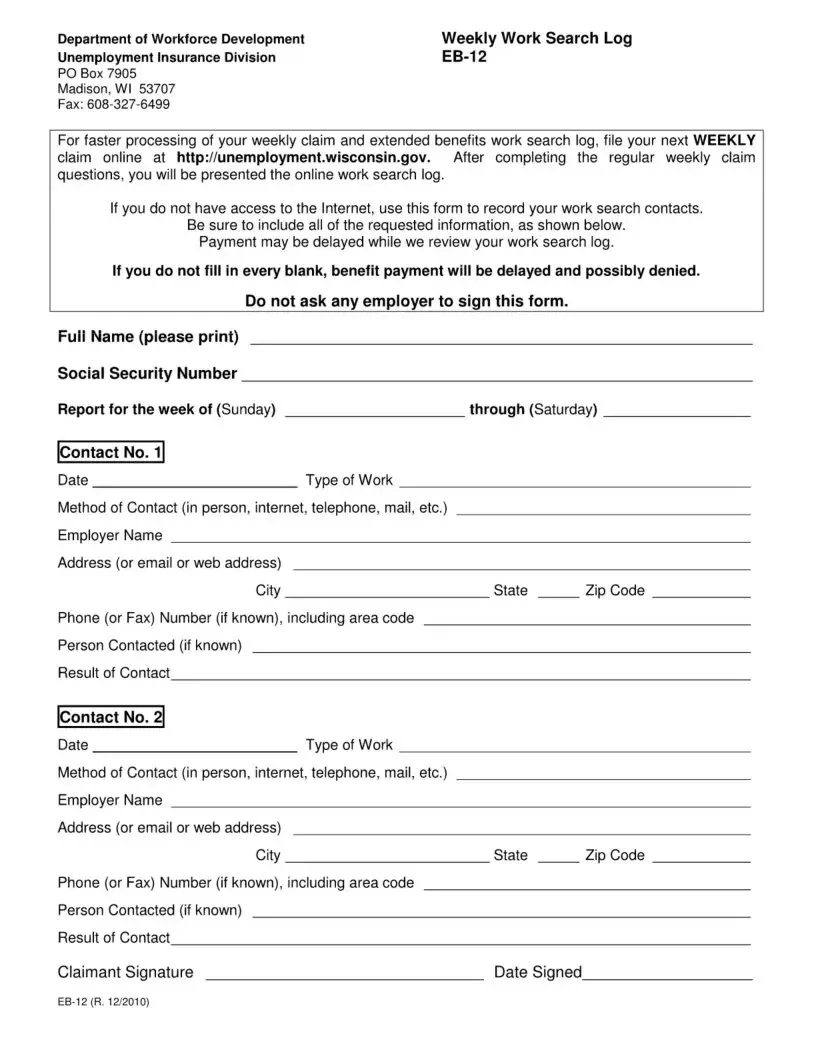 Form Eb 12 ≡ Fill Out Printable PDF Forms Online