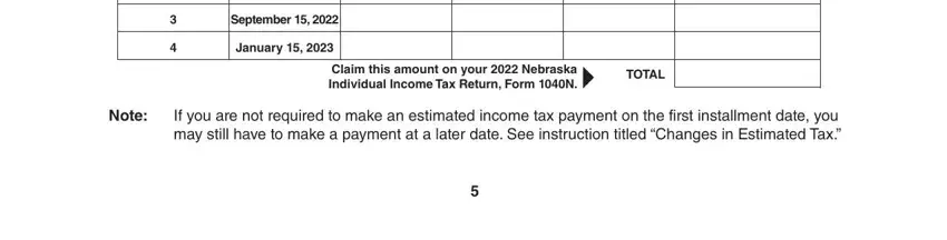 TOTAL, Claim this amount on your , and September   in nebraska form estimated tax