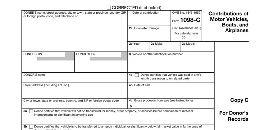 Ways to complete form 1098c step 5