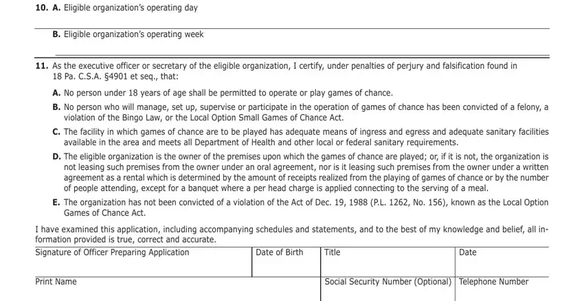 pa small game of chance application form writing process clarified (stage 4)