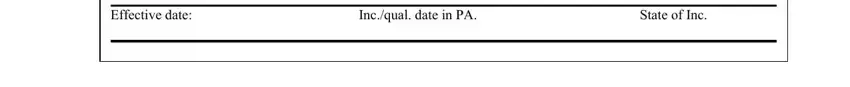 Name Entity  if known, Effective date Incqual date in PA, and Docketing Statement Changes DSCBB inside 134 b form list