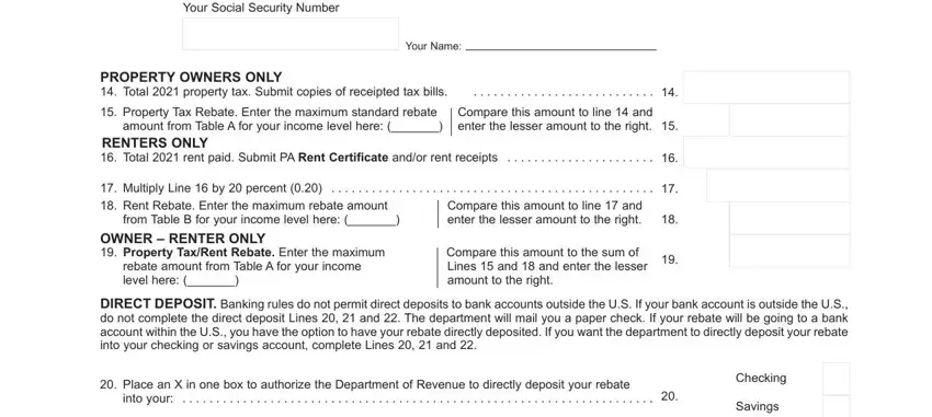 Completing segment 4 in pa 1000 property tax rent rebate form