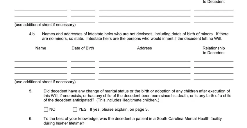 Step no. 4 for submitting lexington sc probate forms