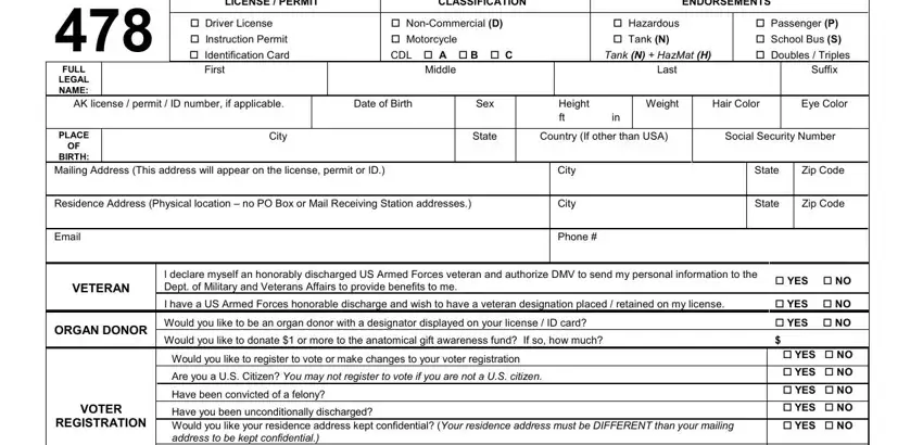 How one can fill in alaska application permit form stage 1