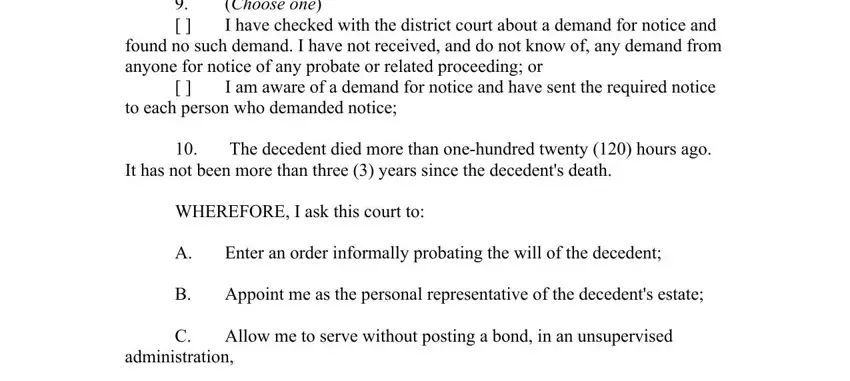 Step # 5 of filling in magistrate court forms otero county n m