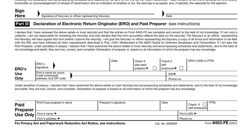 Filling out segment 2 in form irs f 8453