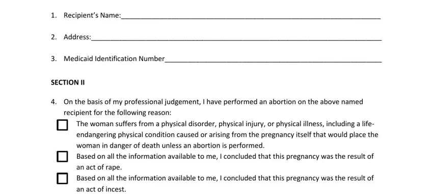 Writing section 1 of fl abortion form