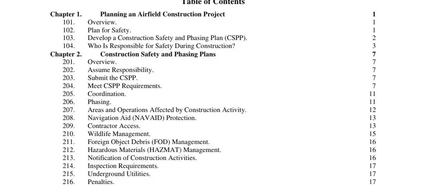 airports during construction completion process described (step 1)