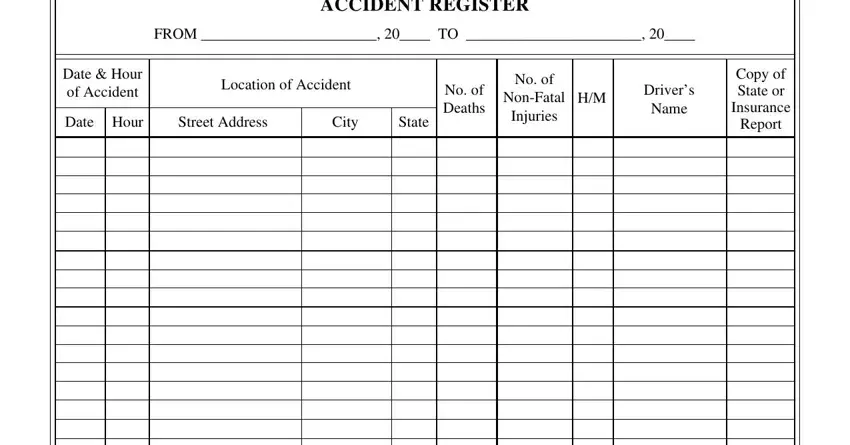 How one can fill out fmcsa accident report form step 1