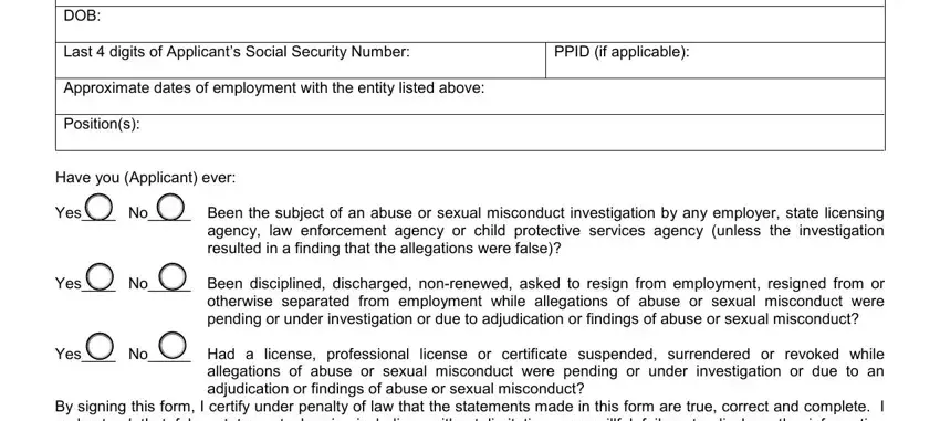 Step number 2 in filling in commonwealth of pennsylvania sexual misconduct abuse disclosure release