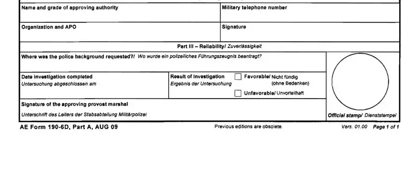 Ae Form 190 6D conclusion process explained (step 2)