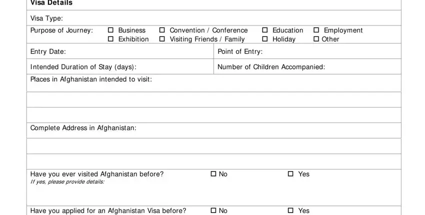 Step number 4 in filling in afghanistan application