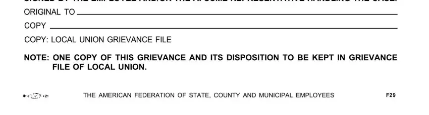 NOTE ONE COPY OF THIS GRIEVANCE, COPY LOCAL UNION GRIEVANCE FILE, and FILE OF LOCAL UNION of afscme grievience search