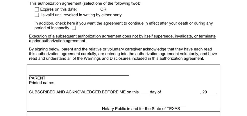 texas authorization agreement form conclusion process outlined (part 4)