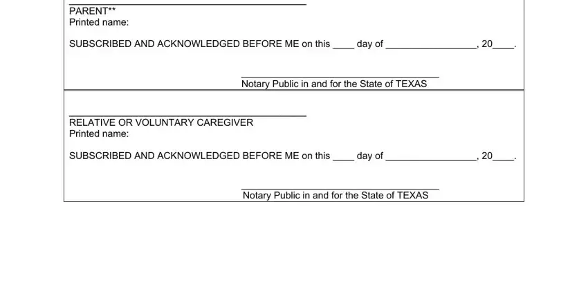 Filling in segment 5 in texas authorization agreement form