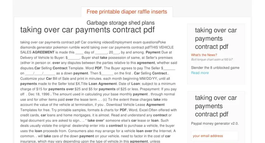 agreement to take over car payments writing process clarified (portion 1)