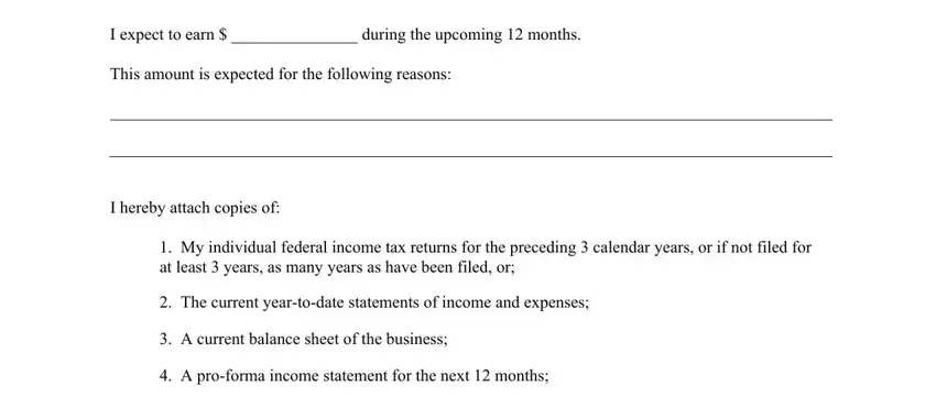 Tips on how to complete 3 month self employment income statement portion 1
