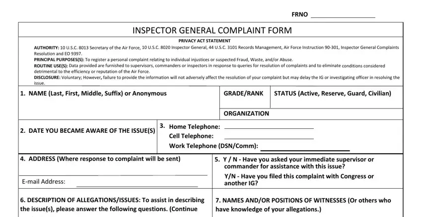 form 102 complaint completion process described (part 1)