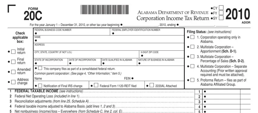 Completing section 1 in alabama form 20c instructions 2020