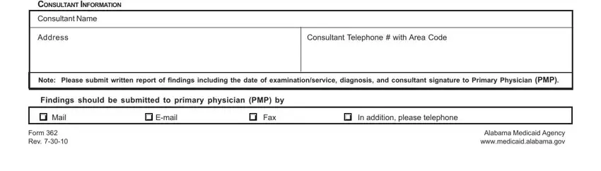 Part no. 3 for filling in alabama medicaid form 362