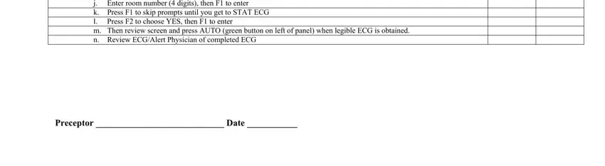 Filling in segment 2 of ecg checklist